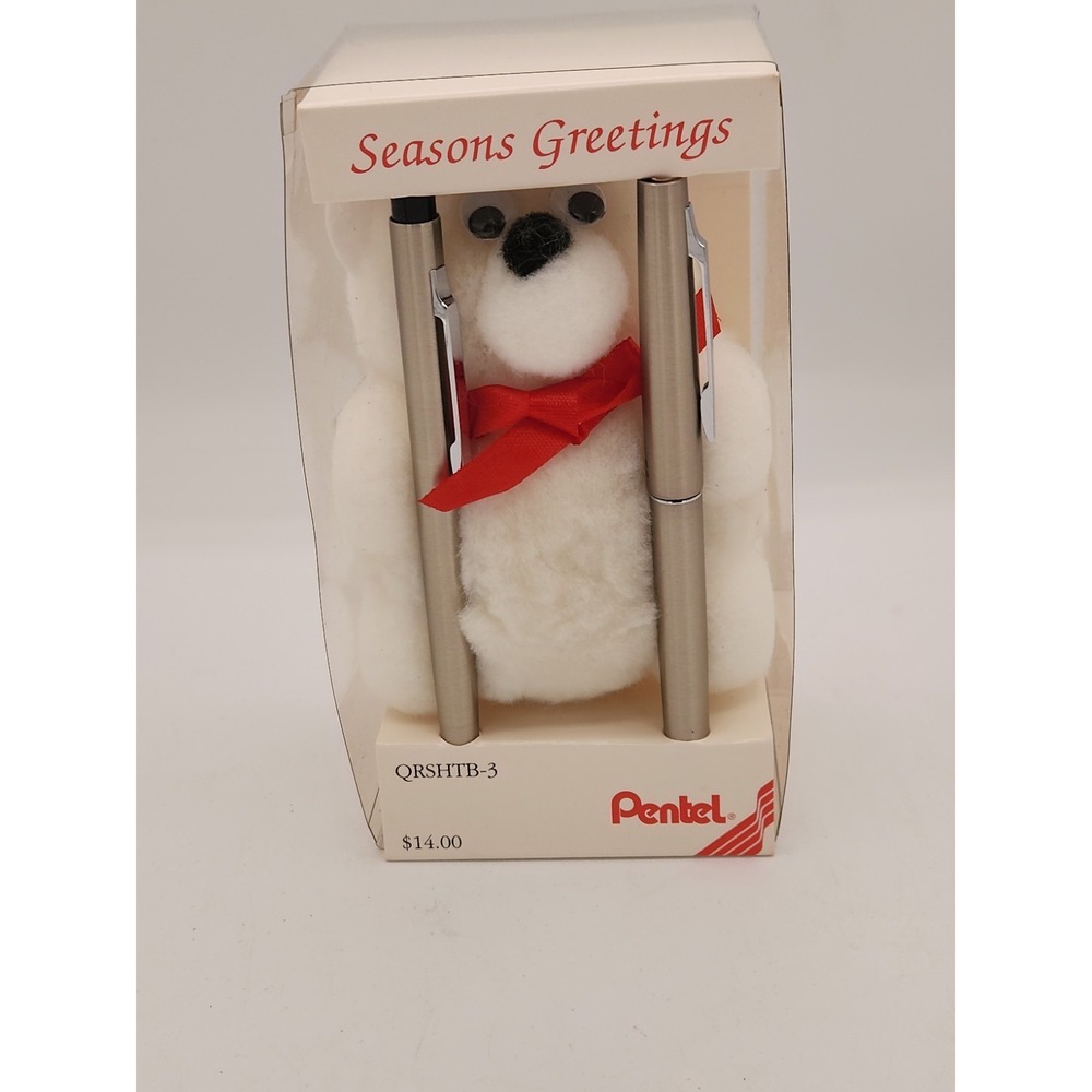 Vintage Pentel Superball Pen / Pencil Gift Set With Bear RARE NOS